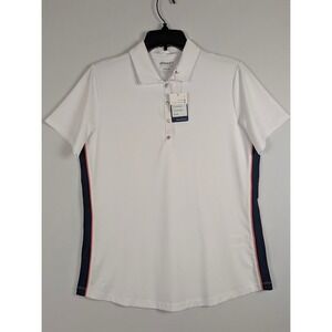 Ahead Performance Golf Polo Shirt Womens M White Navy‎ Pink